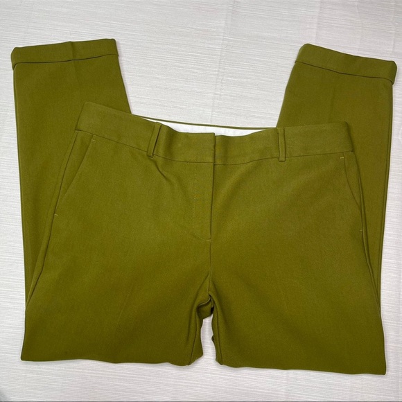 LOFT Olive Green Cuffed Slim Ankle Pencil Dress Pants Nwot 10 - Picture 9 of 10